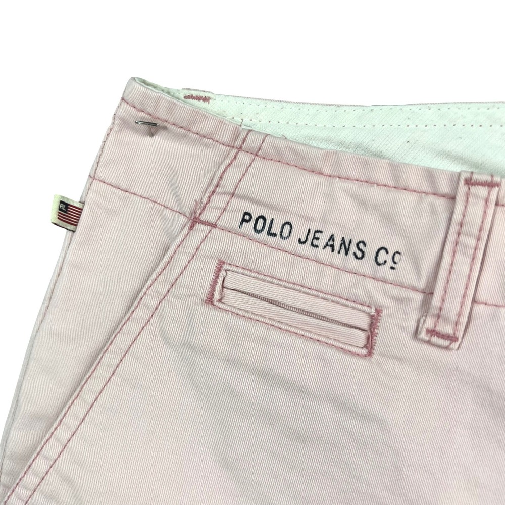 Polo Jeans Co Ralph Lauren Pink Chino Shorts Cuffed Button Fly Size 2 - Picture 7 of 8